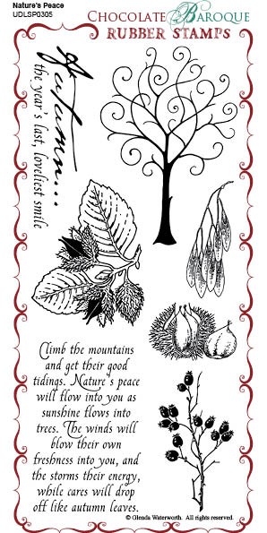 CB13 - Nature's Peace - UDLSP0305 - Grey un-mounted rubber stamp