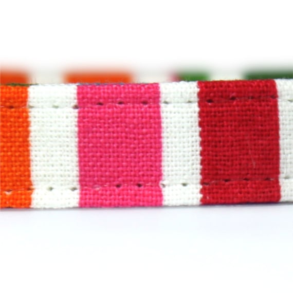 Rainbow stripe cat collar