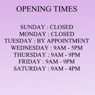 2021 OPENING TIMES