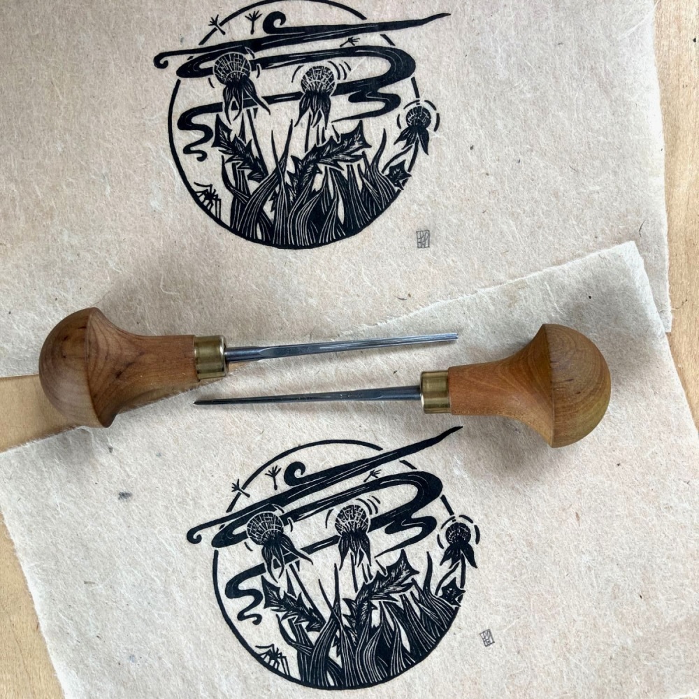 Dandelion Linocut Art Print