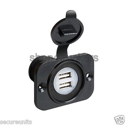 Truck van HGV motorcycle 24v 12v DOUBLE USB charger socket for satnav phone