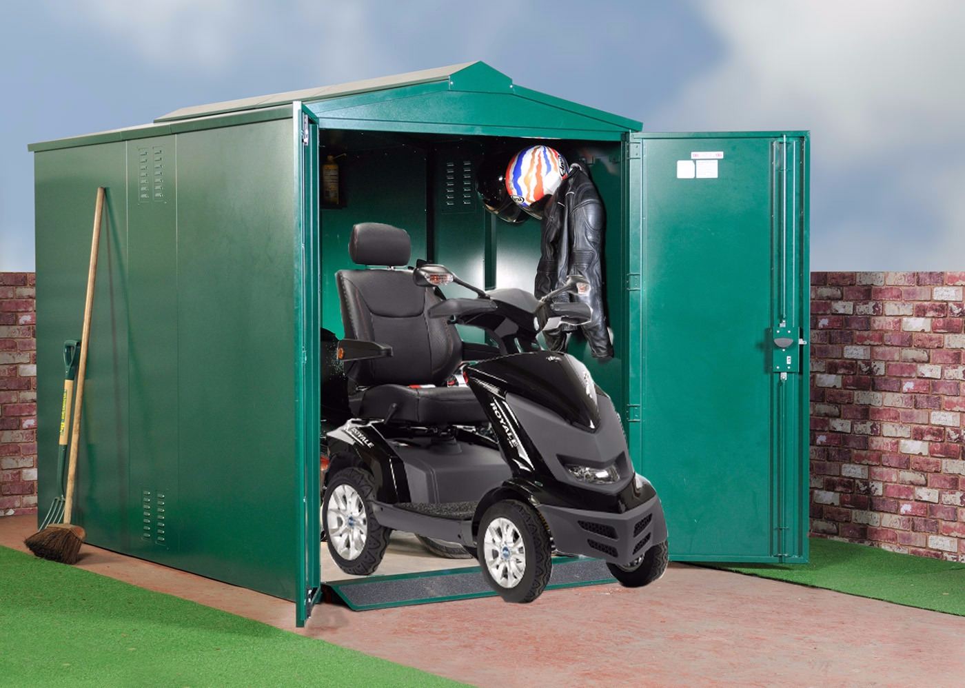 Scooter Store, mobility scooter storage, mobility metal scooter store