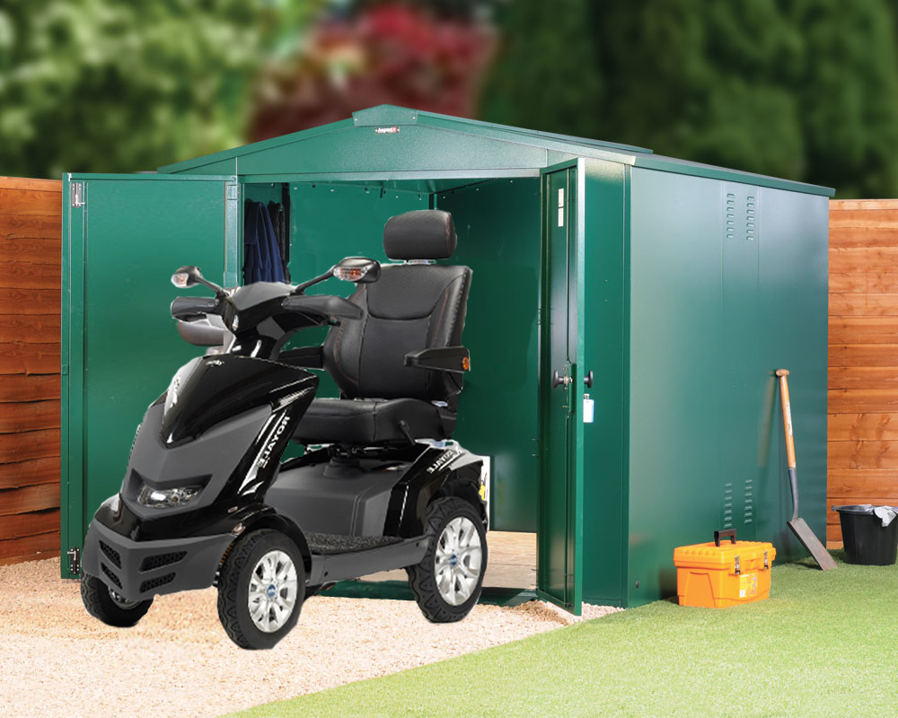 Mobility Scooter Store Metal storage XX Large (green) also available in bro