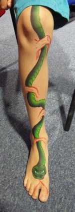 snake on leg