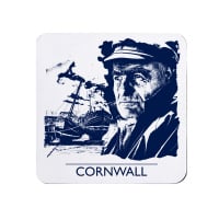 Cornwall Fisherman Coaster - Blue & White Melamine - Cornwall Vibes