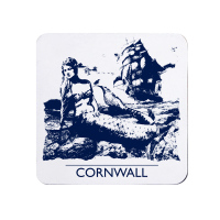 Cornwall Mermaid Coaster - Blue & White Melamine - Cornish Vibes