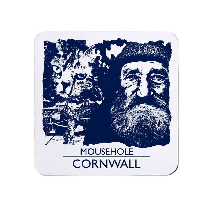 Mousehole Coaster - Blue & White Melamine - Cornwall Vibes