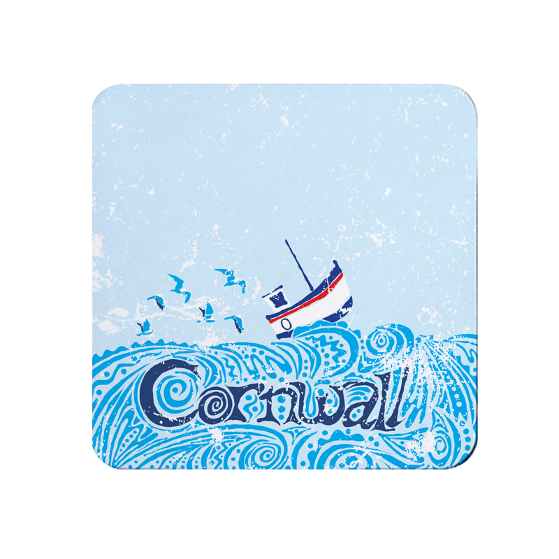 Cornwall Boat Coaster - Seaside Gifts - Cornish Vibes