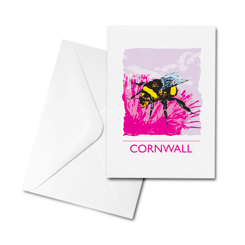 Blank Greetings Card - Cornwall - Bee