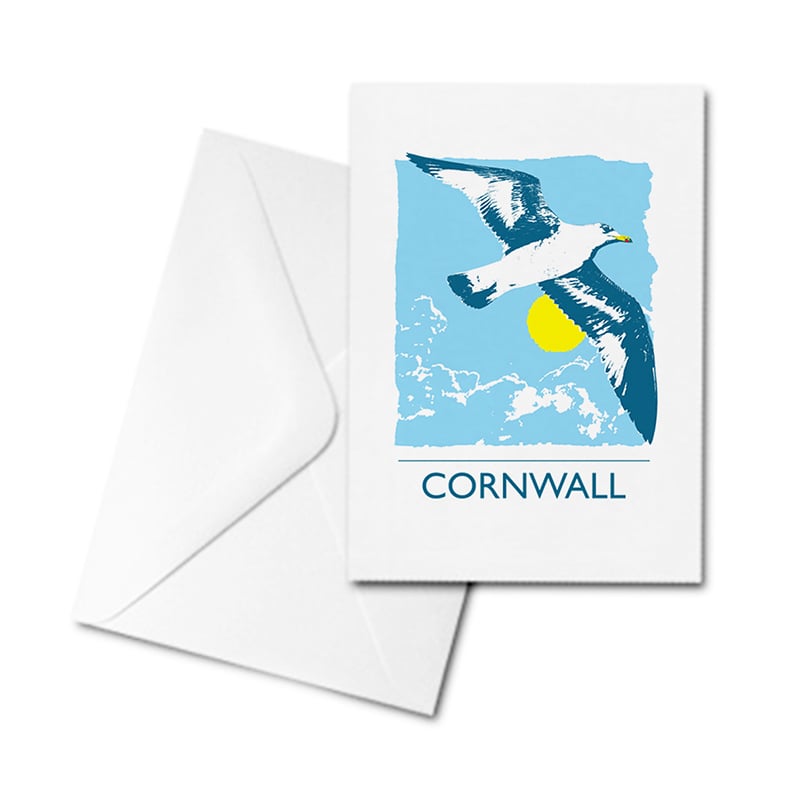 Blank Greetings Card - Cornwall - Seagull