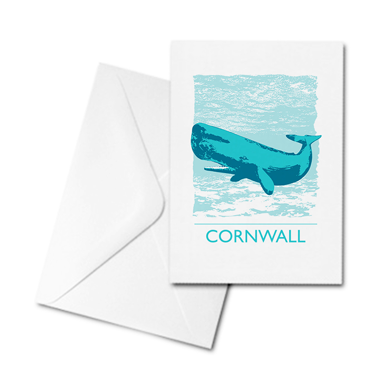 Blank Greetings Card - Cornwall - Sperm Whale