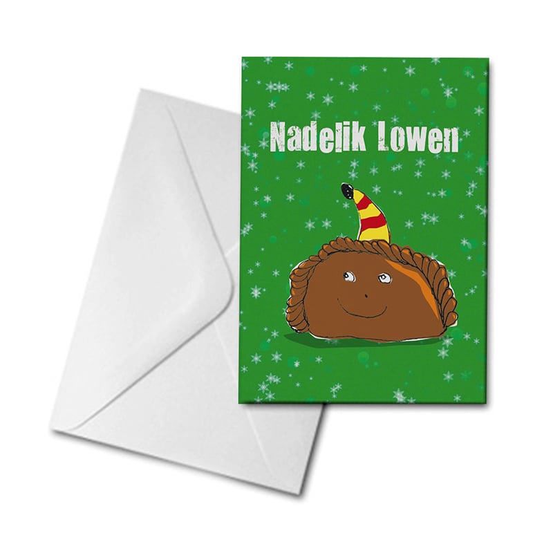 Christmas Card - Cornish Pasty - Nadelik Lowen