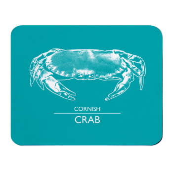 Cornish Crab Placemat - Turquoise & White Melamine - Cornwall Style