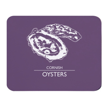 Cornish Oysters Placemat - Purple & White Melamine - Cornwall Style