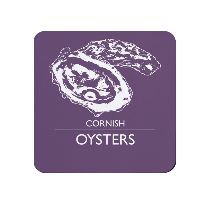 Cornish Oysters Coaster - Purple Melamine - Cornwall Vibes