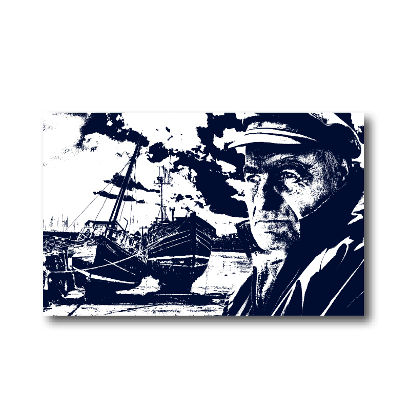 Melamine Fridge Magnet - Fisherman