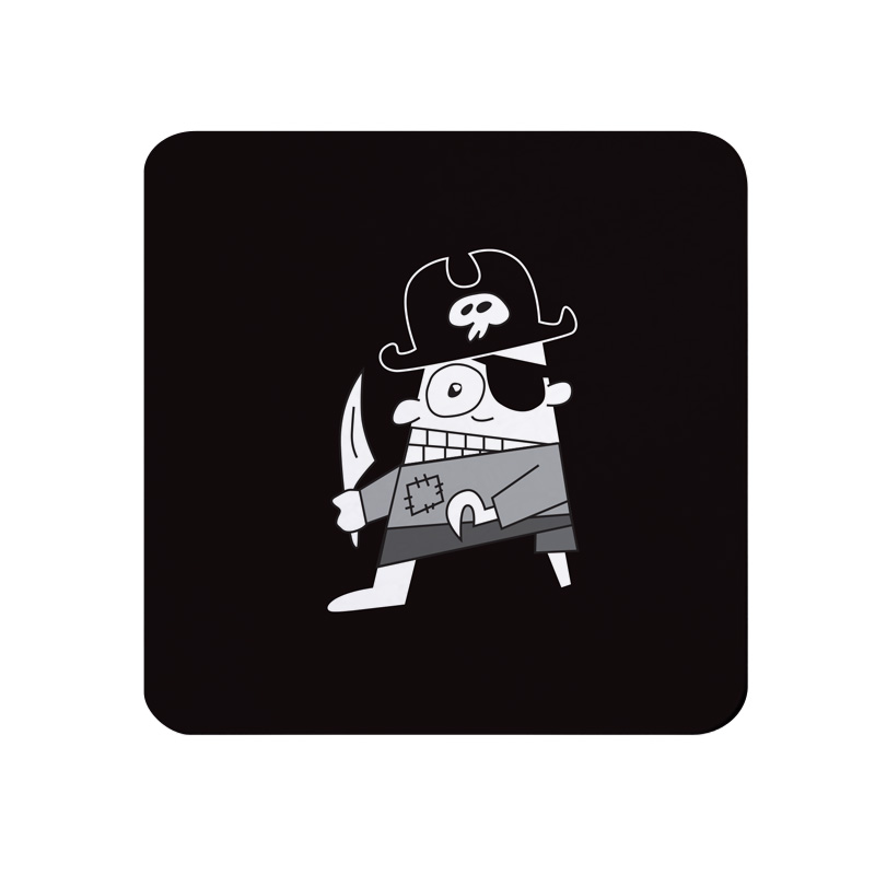 Pirate Coaster - Black & White Melamine - Cornwall Vibes