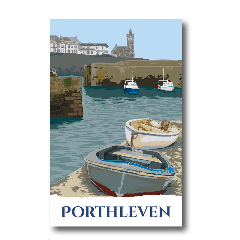 Melamine Fridge Magnet - Porthleven, Cornwall