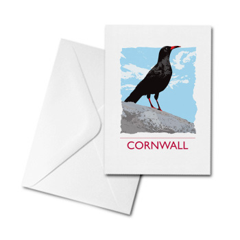 Blank Greetings Card - Cornish Chough
