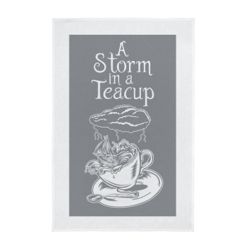 Tea Towel - A Storm in a Teacup - Grey