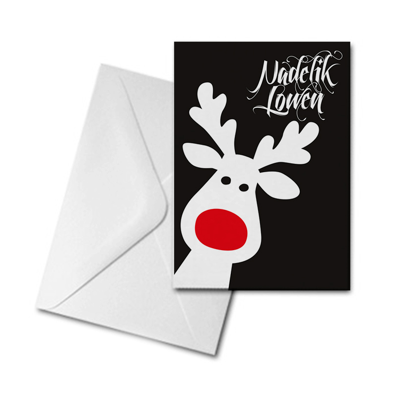 Christmas Card - Rudolph - Nadelik Lowen