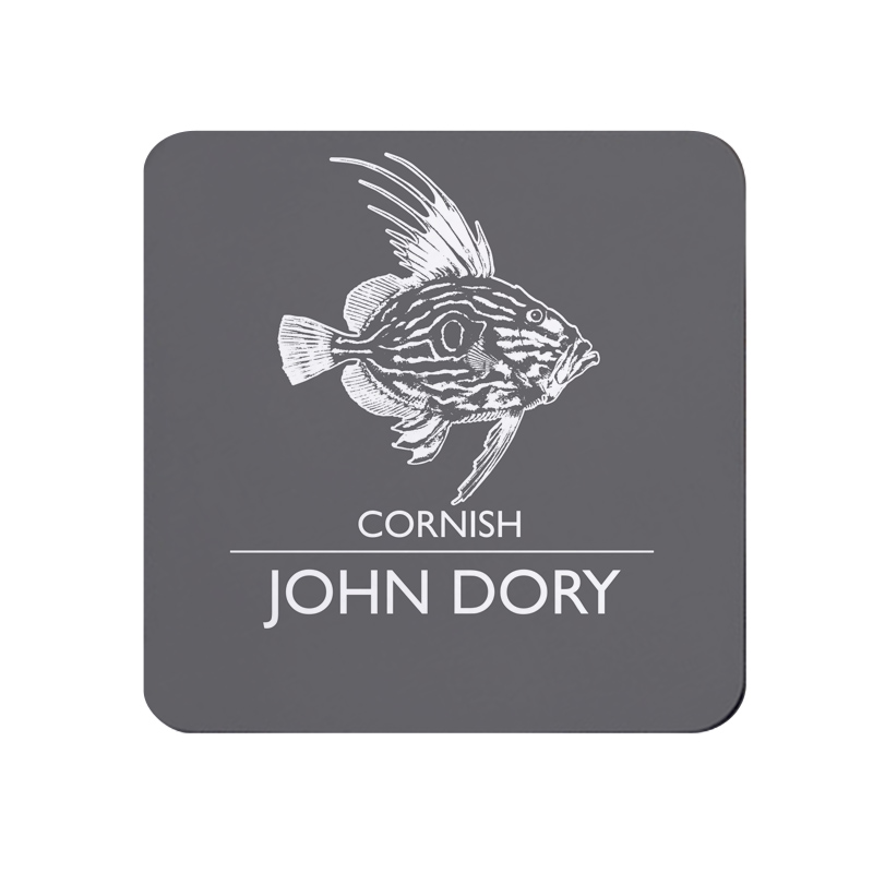 Cornish John Dory Coaster - Dark Grey Melamine - Cornwall Vibes