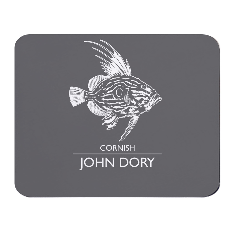 Cornish John Dory Placemat - Grey & White Melamine - Cornwall Style