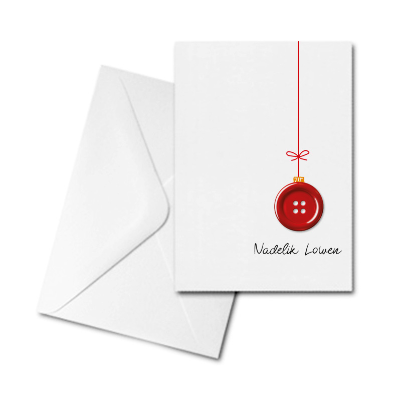 Christmas Card - Button Bauble - Nadelik Lowen