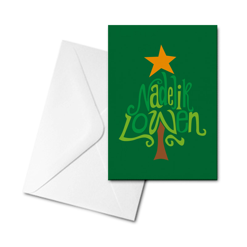Christmas Card - Nadelik Lowen Green Tree