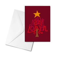 Christmas Card - Nadelik Lowen Red Tree