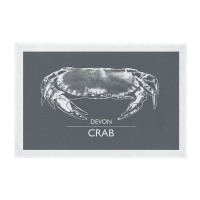 Devon Crab Screen Printed Tea Towel -Dark Grey