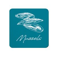 Mussels Coaster - Turquoise Melamine - Coastal Theme