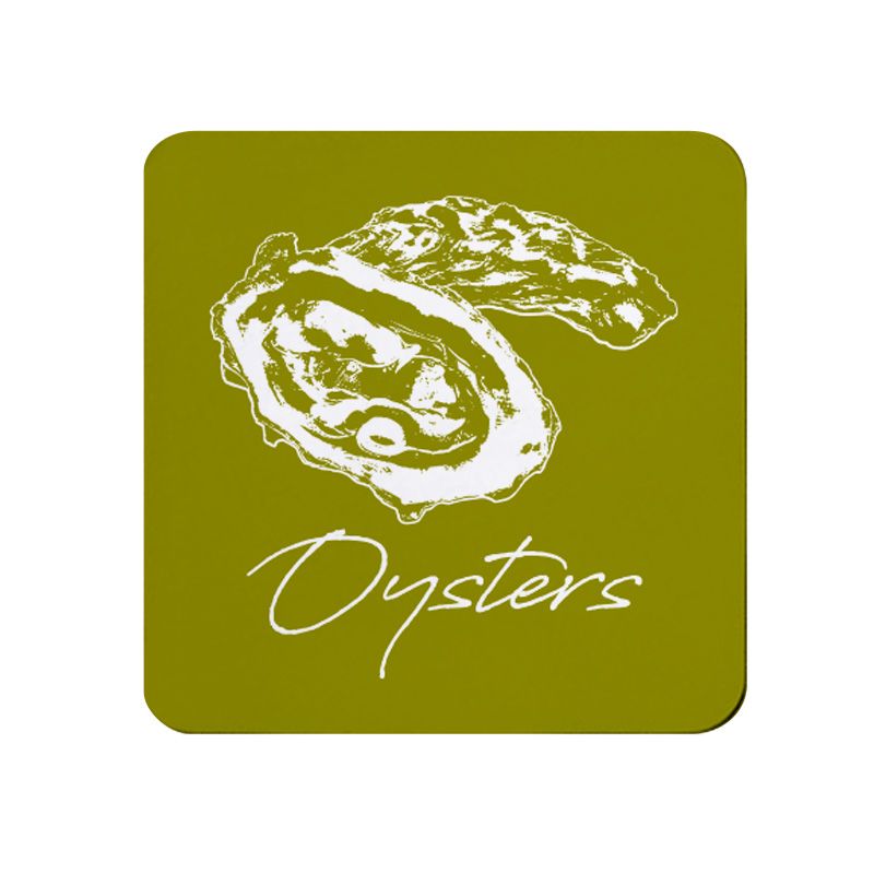 Oysters Coaster - Green Melamine - Coastal Theme