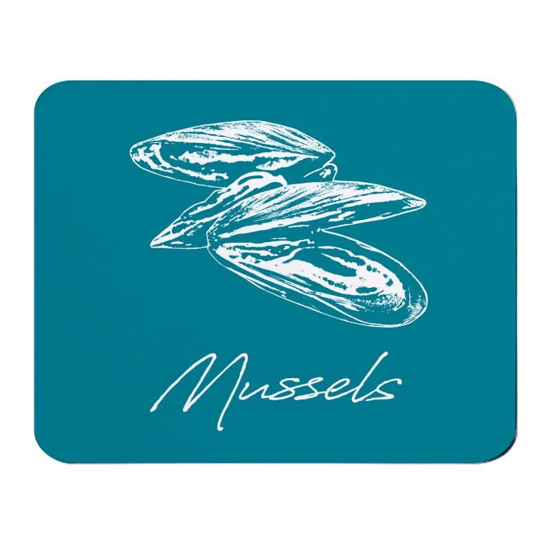 Mussels Placemat - Turquoise Melamine - Coastal Style