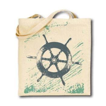 Cotton Tote Bag - Ship's Wheel