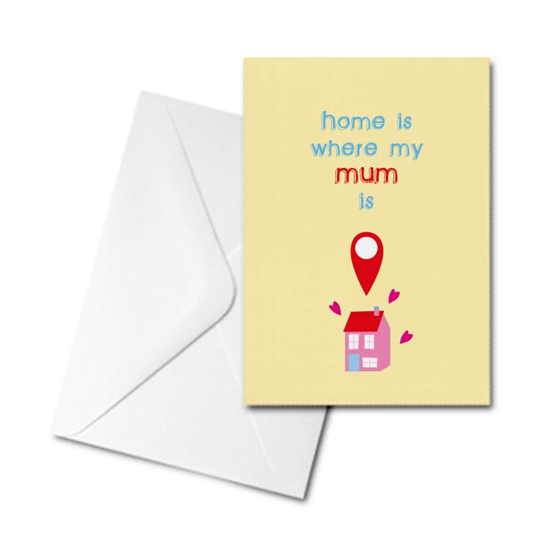 Greetings Card - Home is where my Mum is