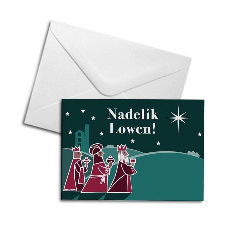 Christmas Card - 3 Wise Men - Nadelik Lowen