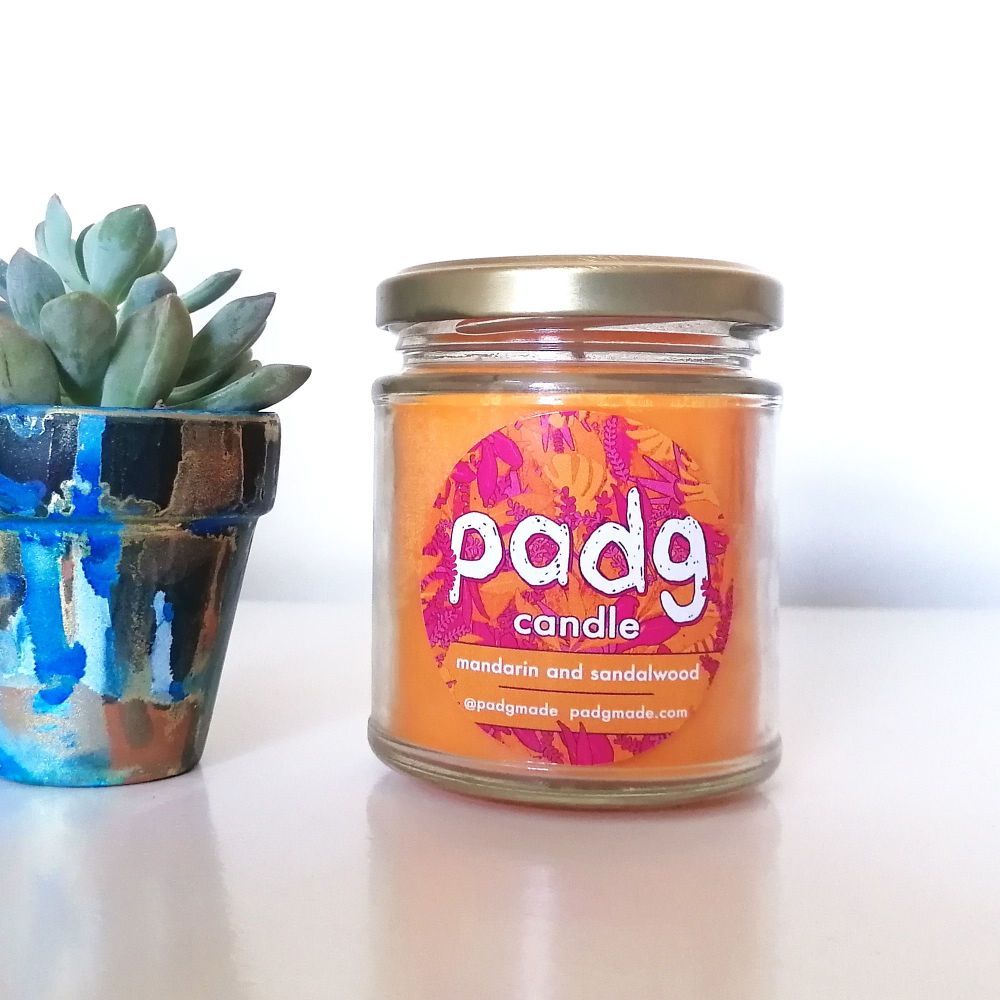 Handmade Plant Based Candle - Mandarin and Sandalwood