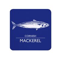 Cornish Mackerel Coaster - Navy & White Melamine - Cornwall Vibes