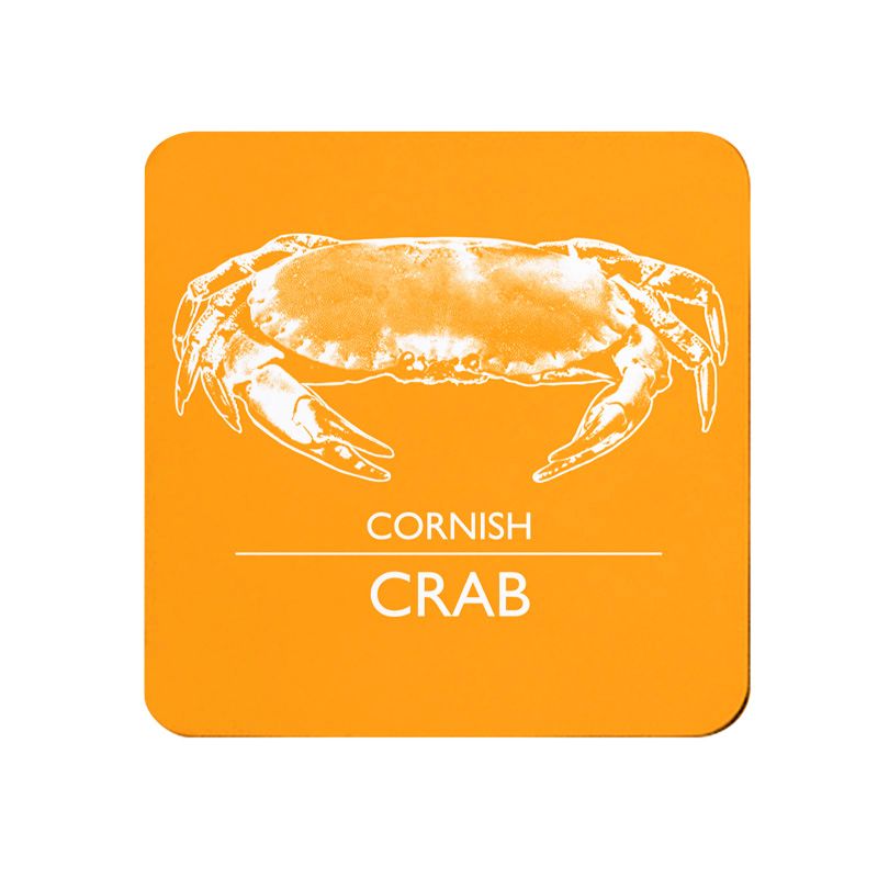 Cornish Crab Coaster - Orange & White Melamine - Cornwall Vibes