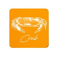 Crab Coaster - Orange Melamine - Coastal Theme
