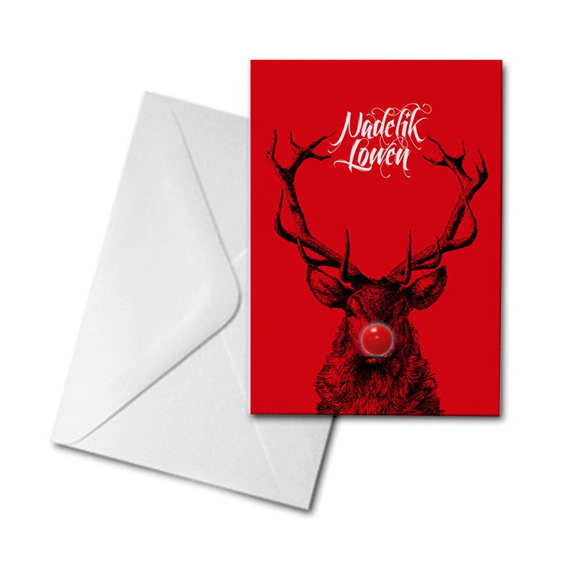 Christmas Card - Stag - Nadelik Lowen