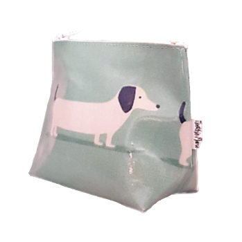 Mini Teal Hound Dog Cosmetic Bag
