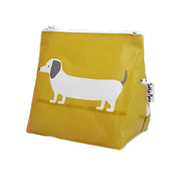 Mini Mustard Hound Dog Cosmetic Bag