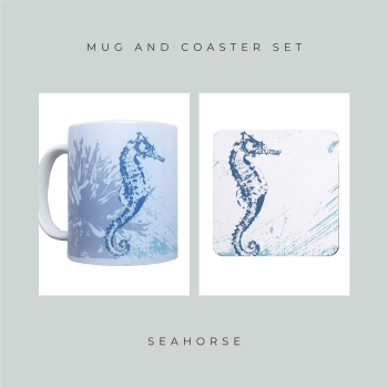 Coaster and Mug Gift - Seahorse