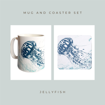 Coaster and Mug Gift - Jellyfish