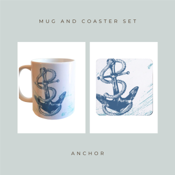 Coaster and Mug Gift - Anchor