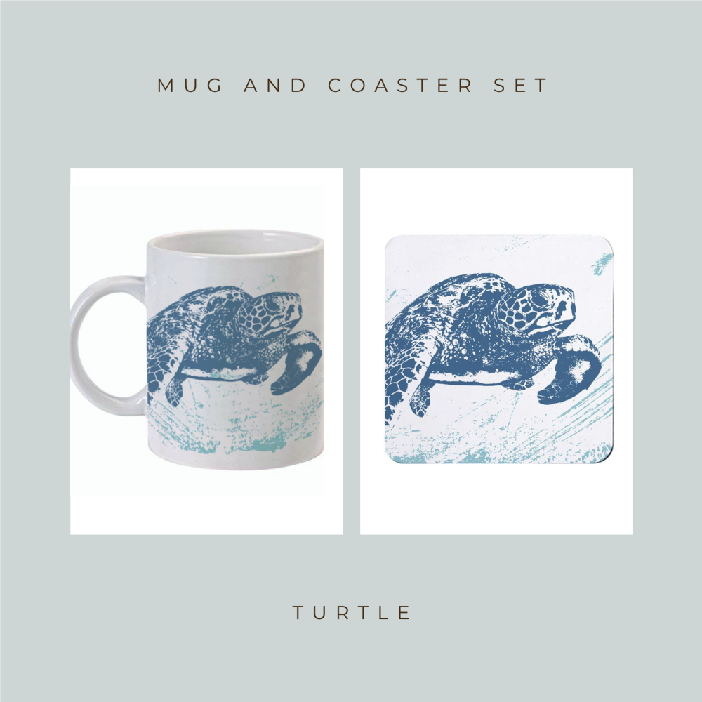 Coaster and Mug Gift - Turtle