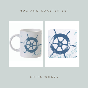Coaster and Mug Gift - Ship's Wheel