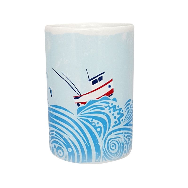 A Stunning Porcelain Mug - Fishing Boat Design